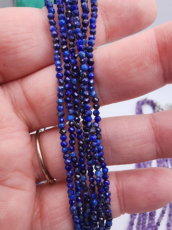 Natural Crystal Necklace | 2mm Faceted 16" with 2" Extension