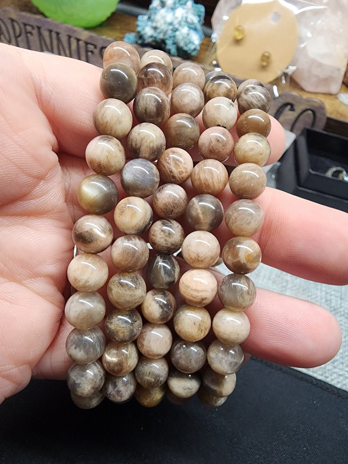 Natural Black Moonstone 8mm Stretch Bracelet
