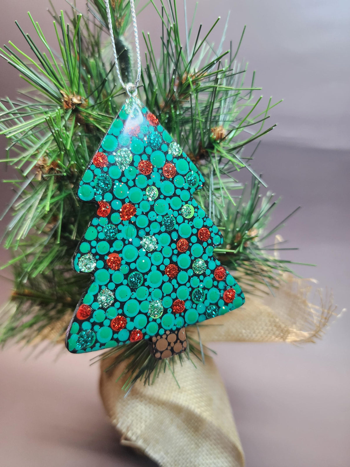 Christmas Tree Wood Ornament | Hand Painted