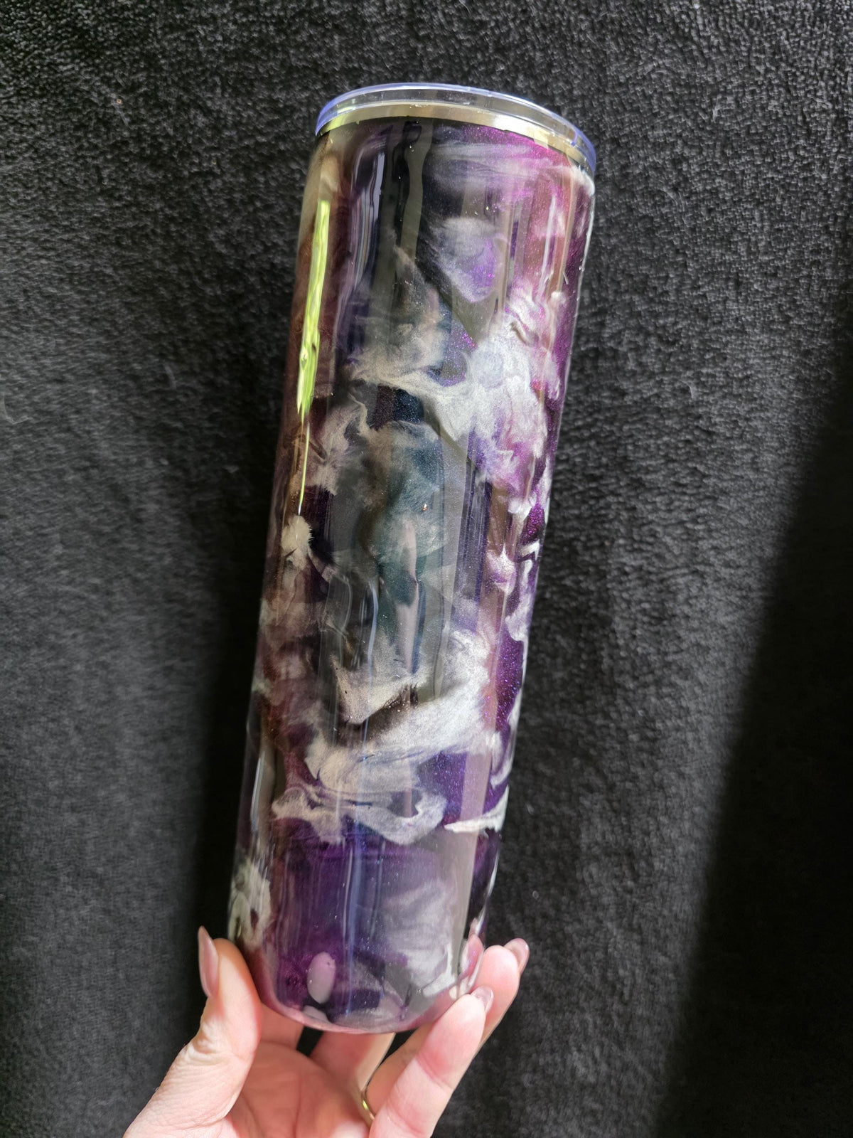 Purple, Blue & Green Color Shift - No Decal | 30oz Skinny Stainless Steel Epoxy Tumbler