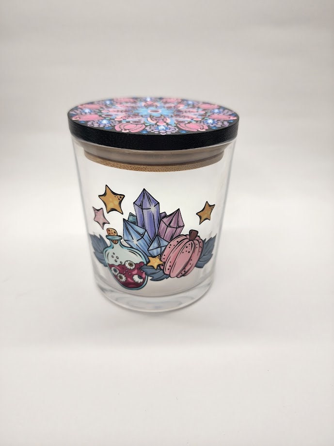 Pastel Potions and Crystals Mandala Stash Jar