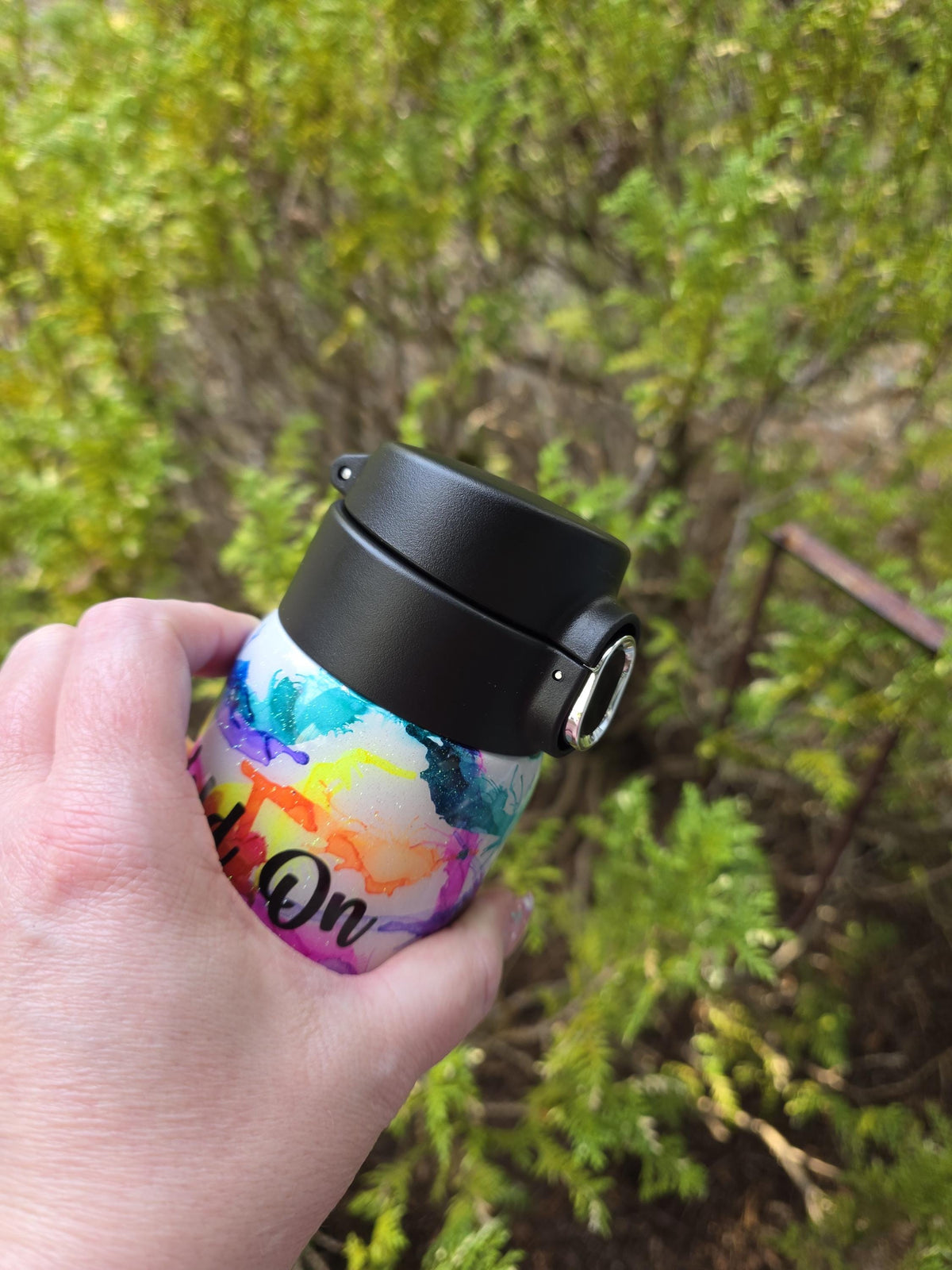 Hold On Let Me Overthink This Ink Splatter | 17oz Push Top Stainless Steel Epoxy Tumbler