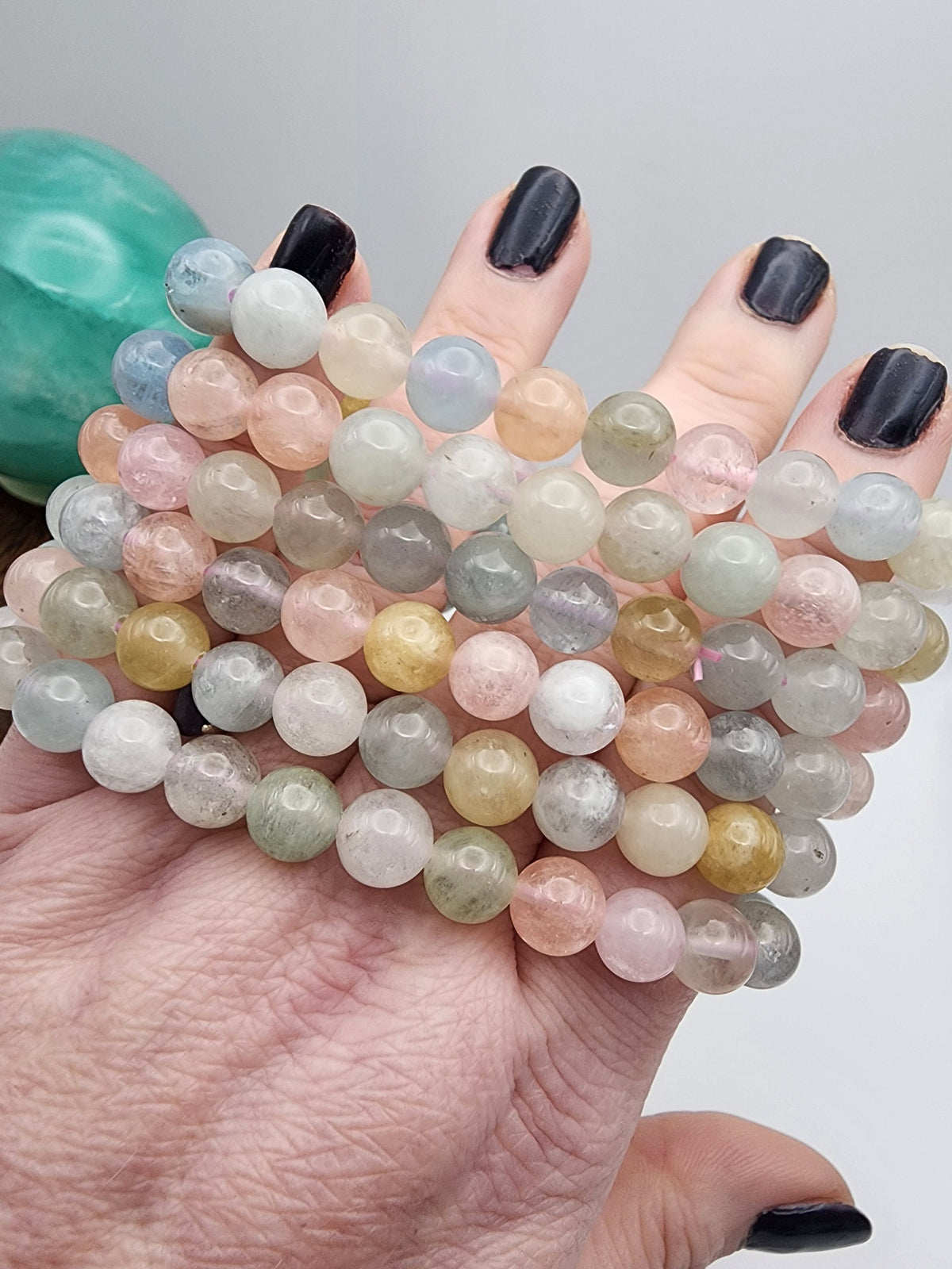 Natural Morganite 8mm Stretch Bracelet