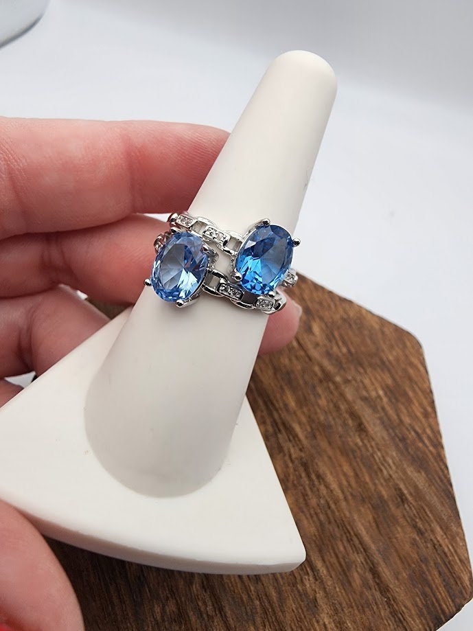 Natural Blue Topaz Rings