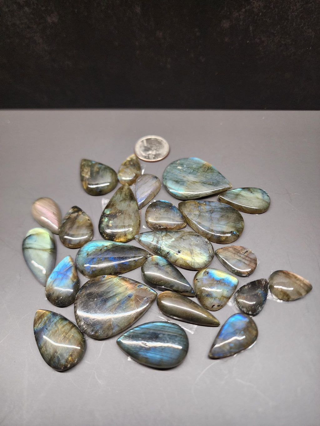 Bulk Lot | Natural Labradorite Teardrop Cabochons