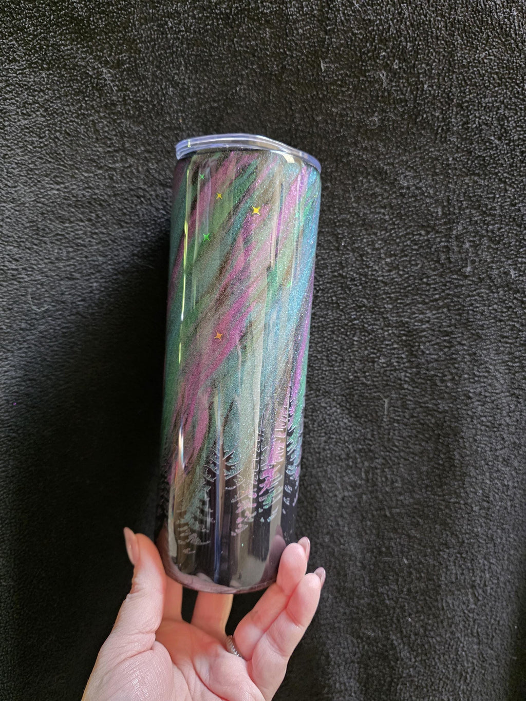 Northern Lights - Glow In The Dark | 20oz Skinny Stainless Steel Epoxy Tumbler